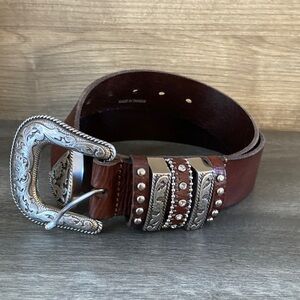 Women’s Brown Leather Western Nocona Belt Size Small